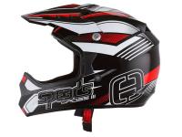 Helm Speeds Cross III schwarz / rot / weiß glänzend