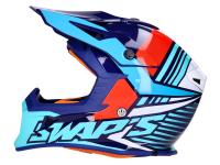 Helm Motocross SWAPS S818 weiß / rot / blau - Größe L (59-60)