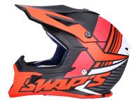 Helm Motocross SWAPS S818 schwarz / rot matt - Größe L (59-60)